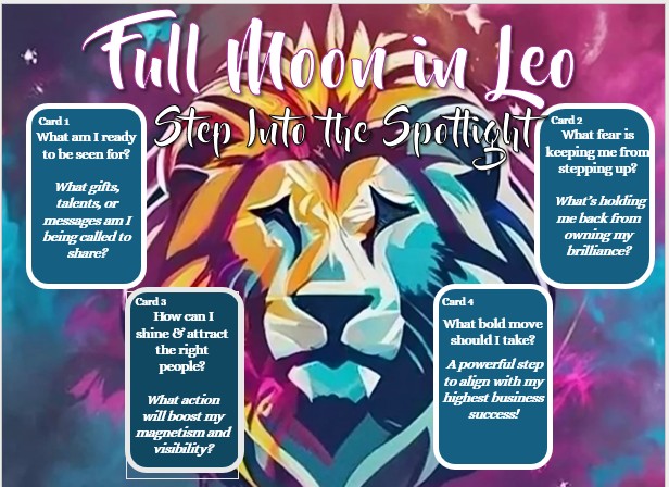 Full Moon in Leo Tarot/Oracle Spread: Step Into the Spotlight